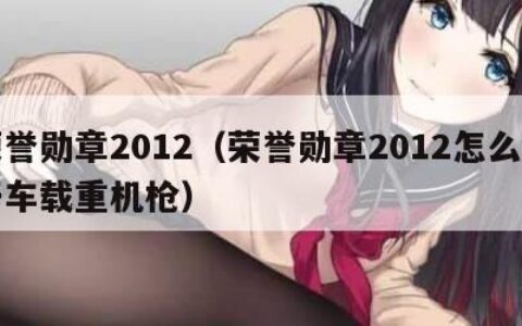 荣誉勋章2012（荣誉勋章2012怎么离开车载重机枪）