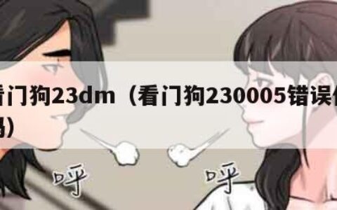 看门狗23dm（看门狗230005错误代码）