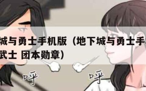地下城与勇士手机版（地下城与勇士手机版 流浪武士 团本勋章）