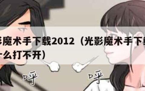 光影魔术手下载2012（光影魔术手下载后为什么打不开）