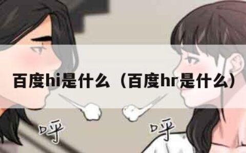 百度hi是什么（百度hr是什么）
