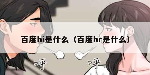 百度hi是什么（百度hr是什么）