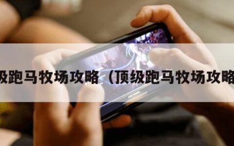 顶级跑马牧场攻略（顶级跑马牧场攻略图）